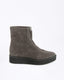 Botines planos de mujer ante gris