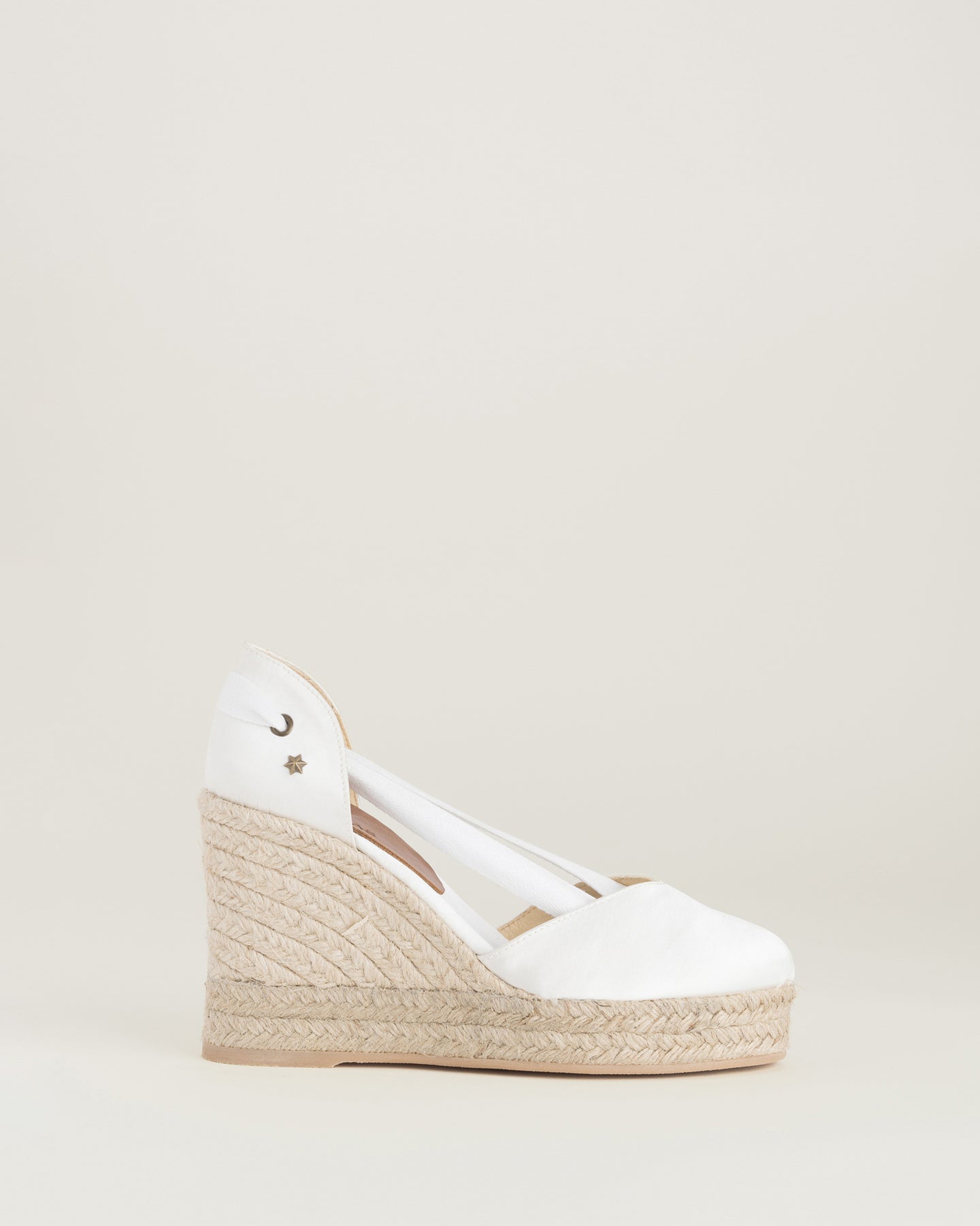 Cuña Alta Belém Raso Blanco para novia